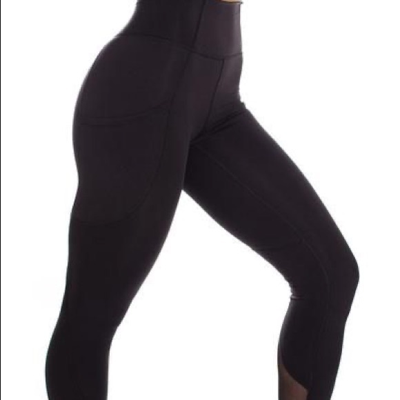 P'tula Pants - Ptula Leggings with Mesh Detail and Pockets